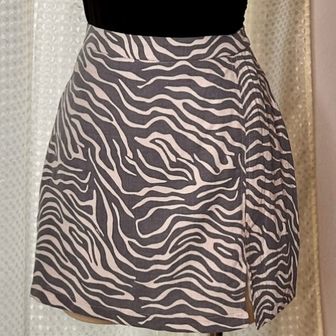 Denim Zebra Skirt